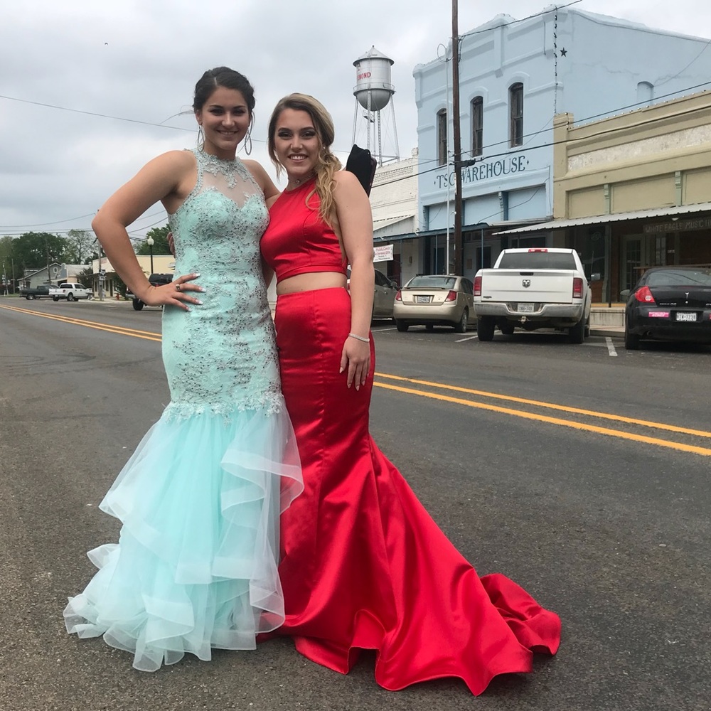 red sherri hill two piece